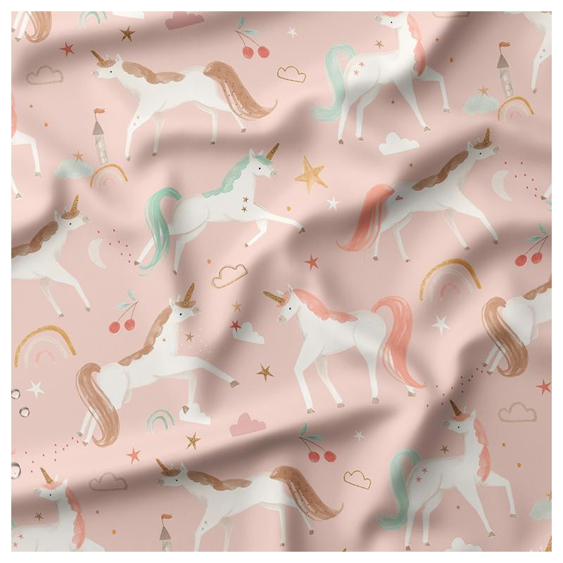 Printed Waterproof Fabric COLINE Petal / White
